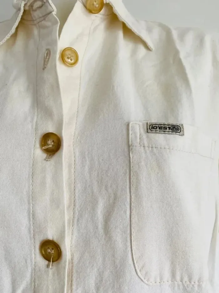 Chemise vintage femme lin et coton L/40 - photo numéro 2