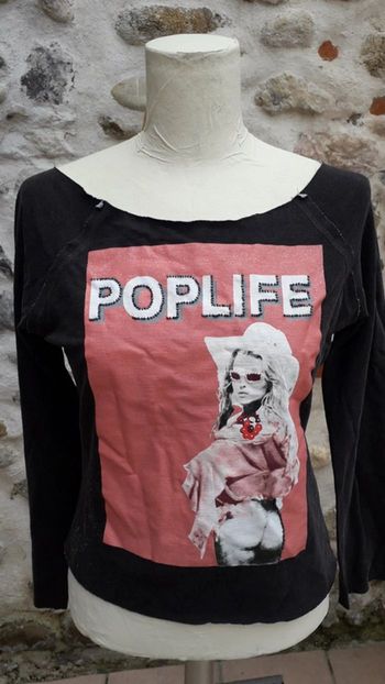 Tee-shirt Sweat esprit rock sérigraphie et manches longues