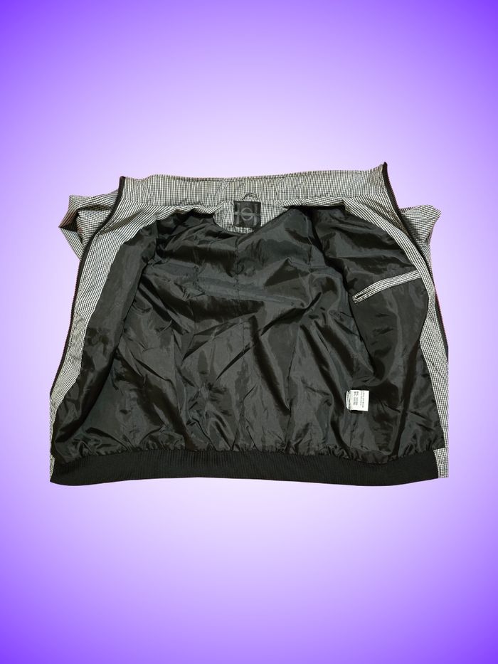 Blouson Bomber Hamaki-Ho – Motif Pied-de-Poule Micro – Noir et Blanc – Taille 40 L – Très Bon État - photo numéro 3