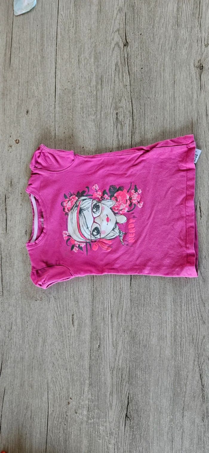 T shirt rose fushia, manches courtes, Orchestra, 5 ans