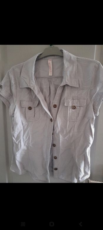 Chemise manches courtes cache cache grise