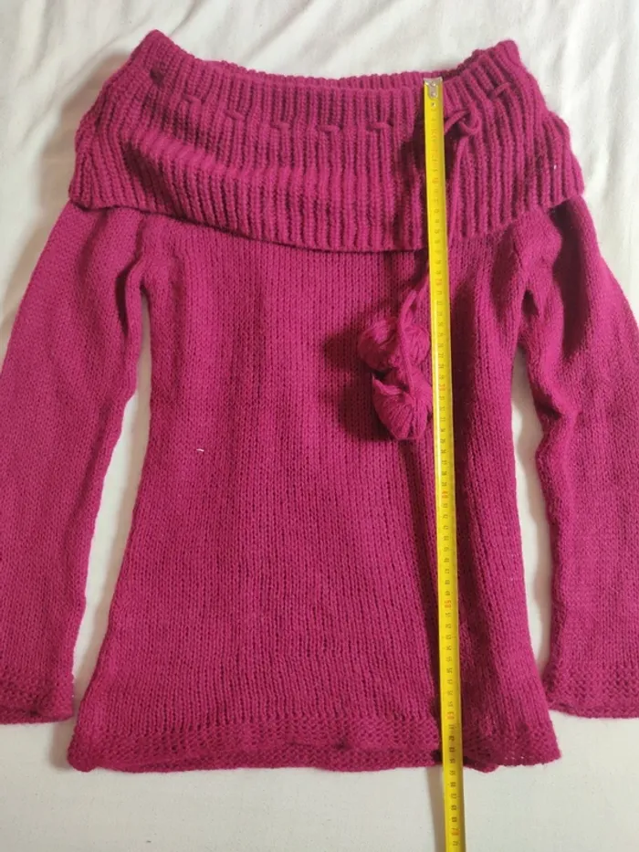 Pull col large fushia H&K taille 42 - photo numéro 8