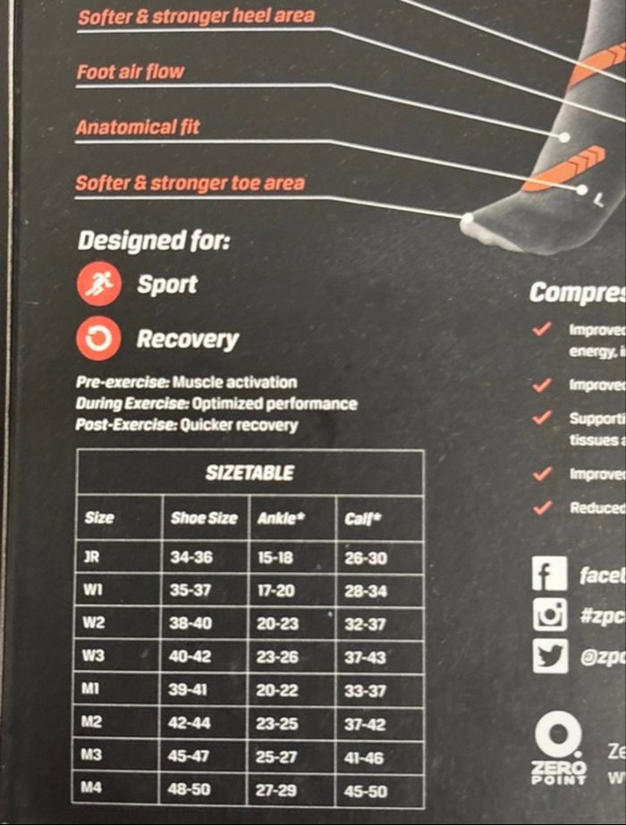 Zero Point Intense Compression Socks – Orange Taille M (neuves dans leur boîte) - photo numéro 7