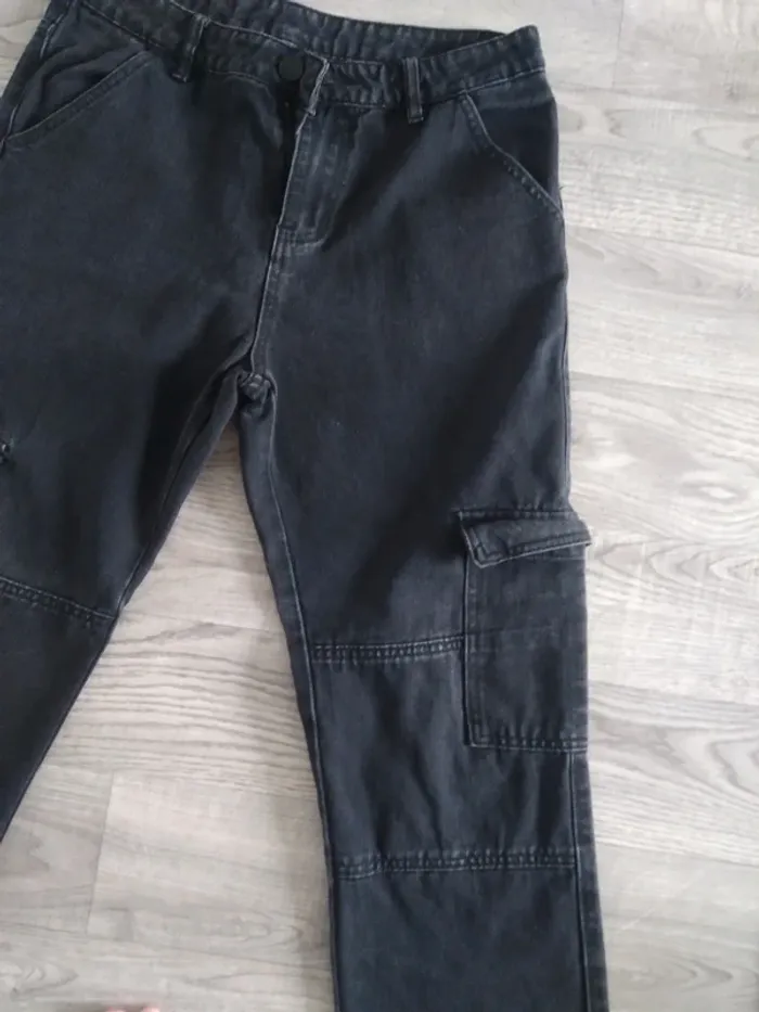 Pantalon noir cargo enfant taille s - photo numéro 3