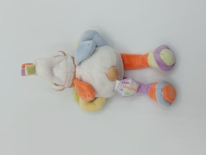 DOUDOU ET COMPAGNIE peluche ours bonnet pétales orange vert jaune GRELOT HS - photo numéro 2