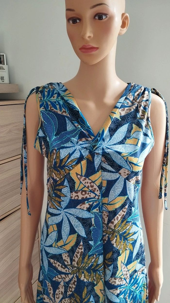 Robe fleuris multicolore bleu femme taille 38 - photo numéro 4
