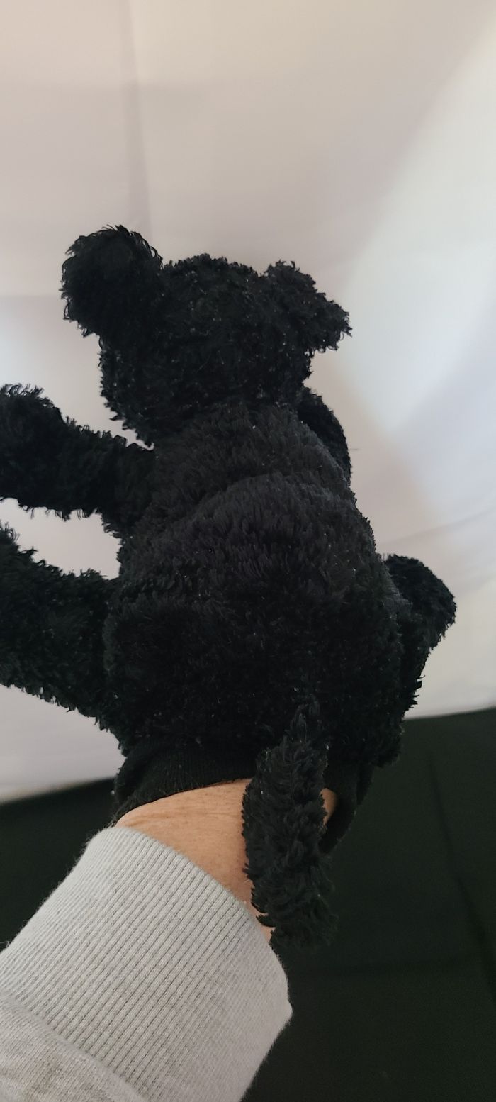 Doudou chien noir marionnette gant ikea - photo numéro 4