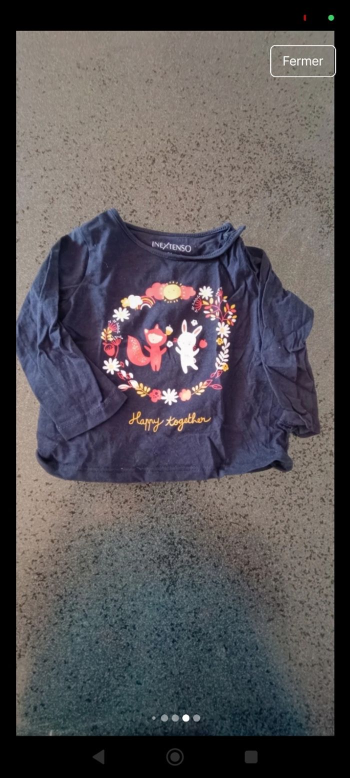 Lot t-shirt fille 6 mois - photo numéro 5