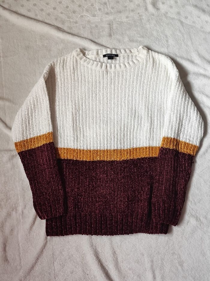 Pull tricolore doux taille S / M - photo numéro 2