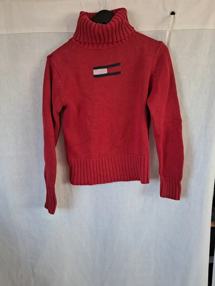 Pull col roulé rouge Tommy Hilfiger