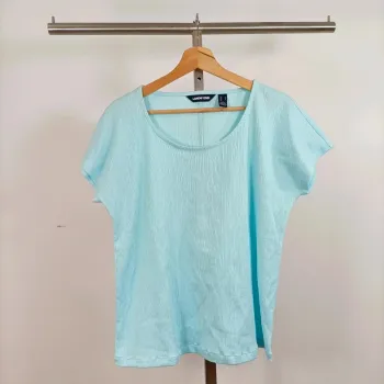 T-shirt bleu clair texturé – Lands’ End – Taille L A684