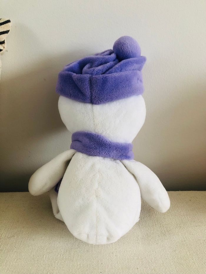 Peluche bonhomme de neige milka bonnet violet - photo numéro 7