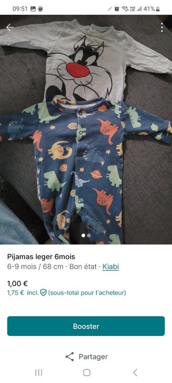 Pijamas 6mois leger 