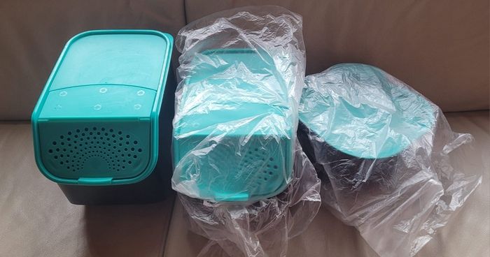 Lot de 3  Tupperware pour les pommes de terre oignons et poubelle de table
