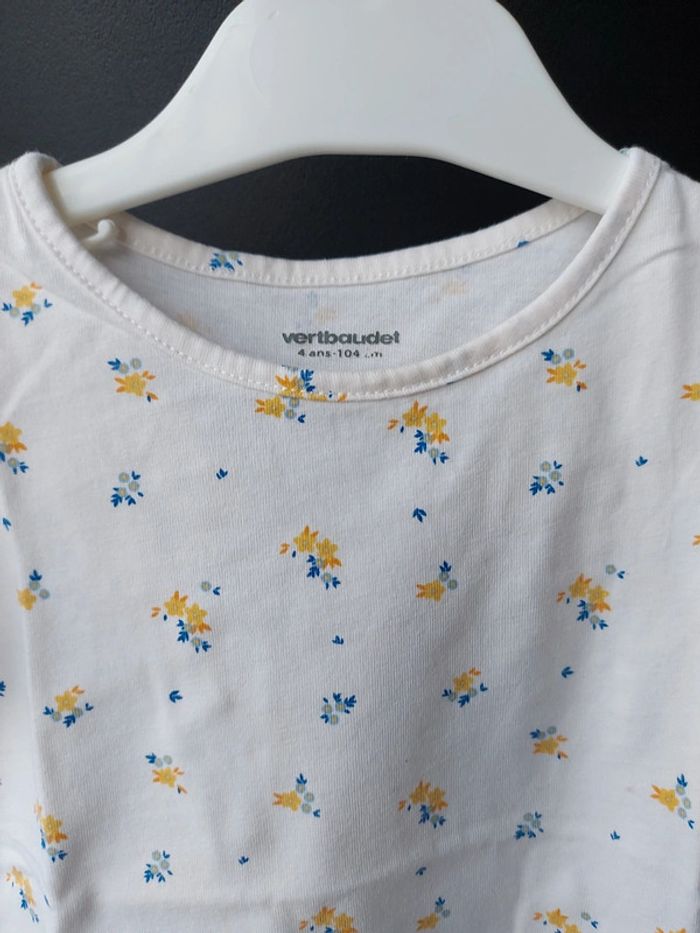 Tee-shirt manches courtes fleuris Vertbaudet 4 ans - photo numéro 5