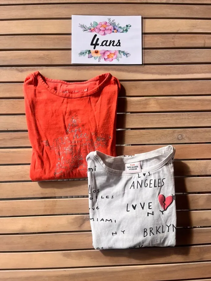Lot teeshirt manches longues 4 ans