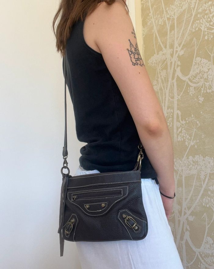 Sac en bandoulière en cuir vera pelle Made in italy it bag city - photo numéro 4