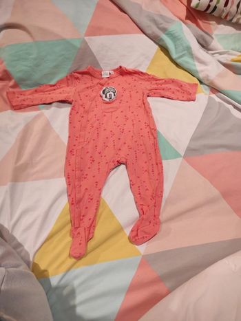 Pyjama Minnie 6 mois fin en coton ou body avec pied 🧦