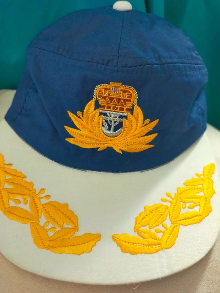 Casquette adulte style marin – broderies dorées et écusson ancre - photo numéro 2