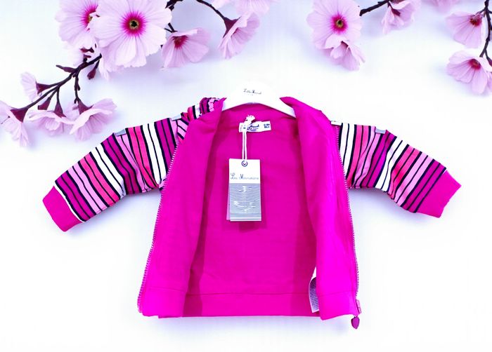 LITTLE MARCEL - NEW - ENSEMBLE 2/3P BÉBÉ FILLE RAYURES & TONS LUMINEUX 12/18M - photo numéro 8