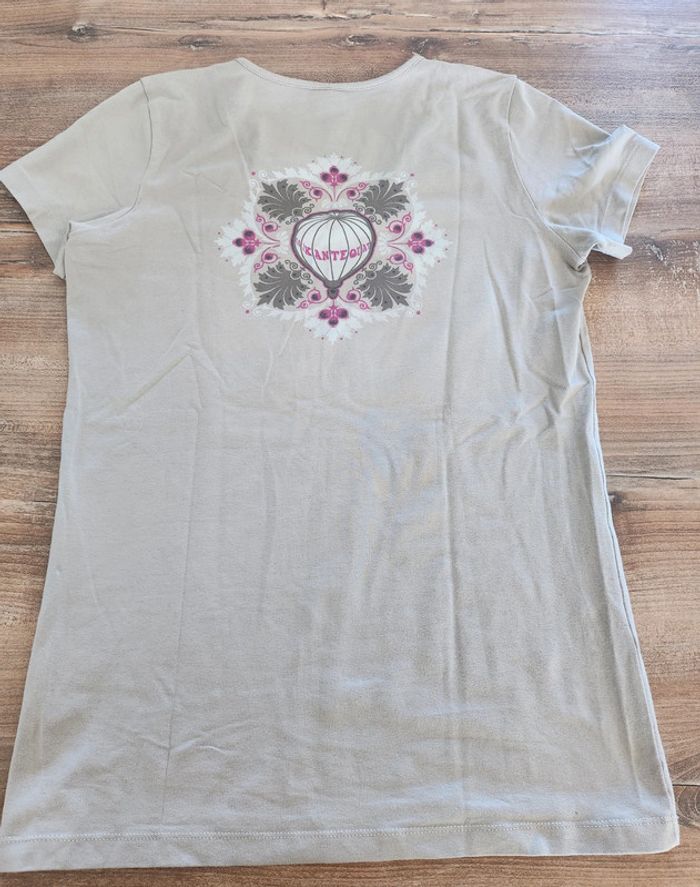 Tee-shirt top 64 beige manches courtes excellent état taille M Montgolfière