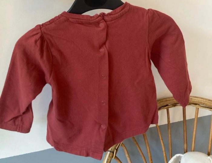 T-shirt manches longues bordeaux corail verbaudet - photo numéro 3