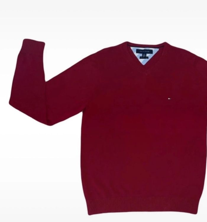 🥶 Pull Tommy Hilfiger. Homme. Rouge. Taille s. Très bon état. - photo numéro 8