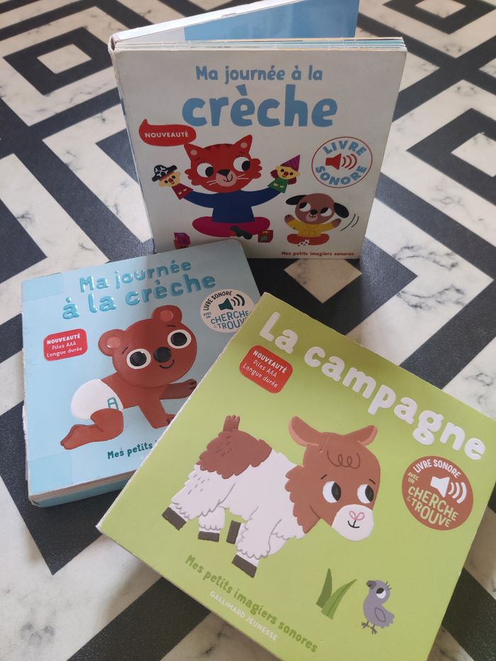 Lot de 3 livres cartonnés sonores Gallimard Jeunesse