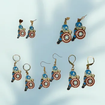 Boucles d’oreilles Captain America personnalisables