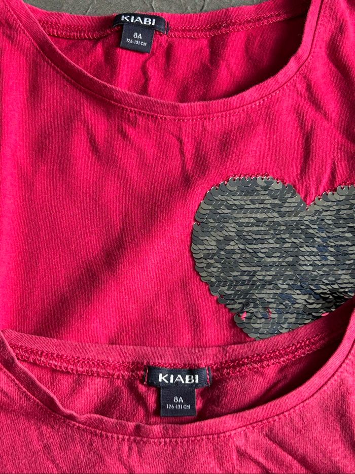 Lot de 5 t-shirts manches longues fille à motifs en sequins - photo numéro 7