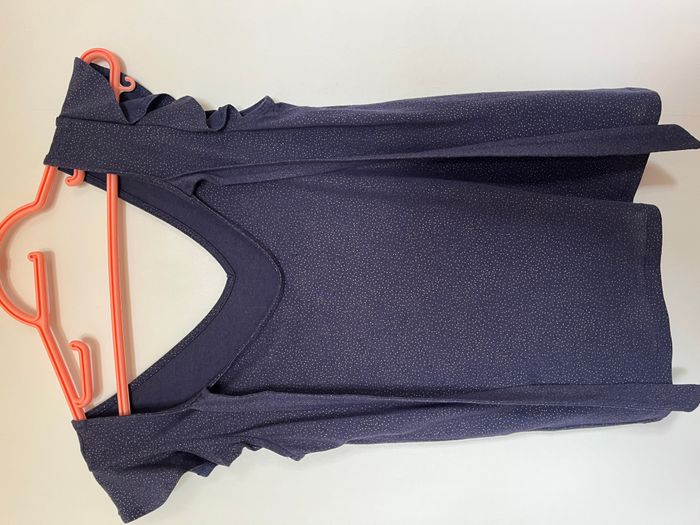 Débardeur femme été Cache Cache bleu et pois jaunes à volants 36/S - photo numéro 5