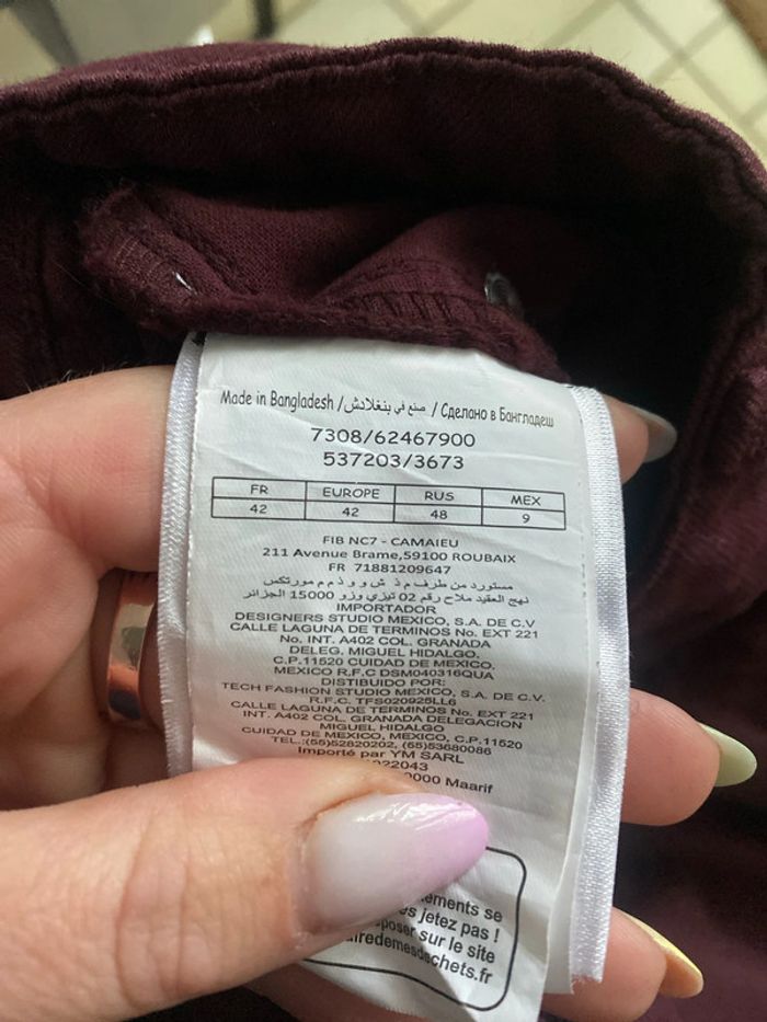 Pantalon rouge prune - photo numéro 4