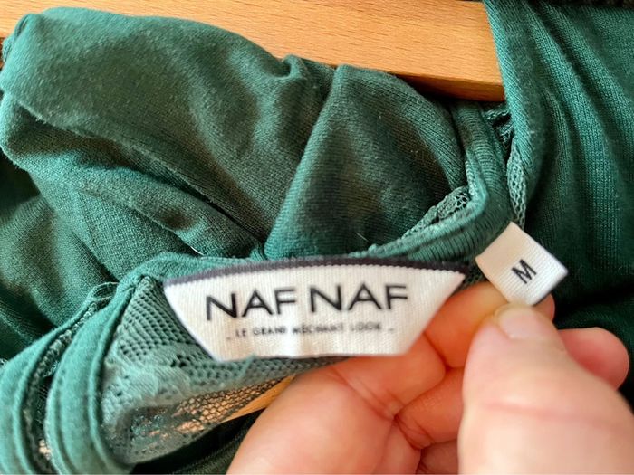 Haut vert foncé dentelle Naf Naf M - photo numéro 4