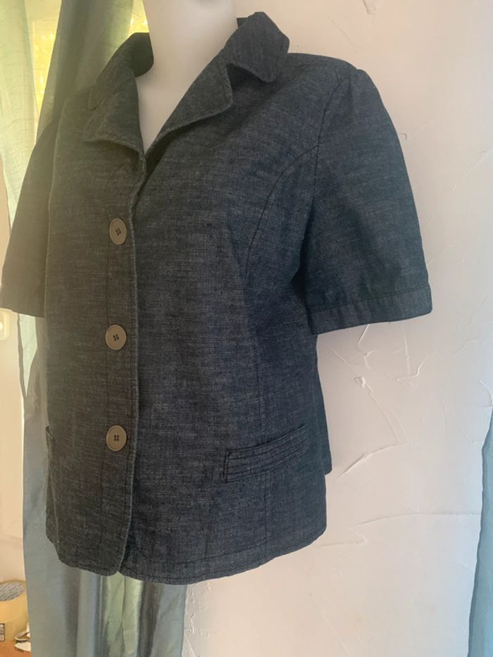 Veste Blanche porte en Jean manches courtes taille 44 - photo numéro 2