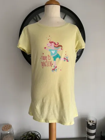 Tee-shirt fille jaune