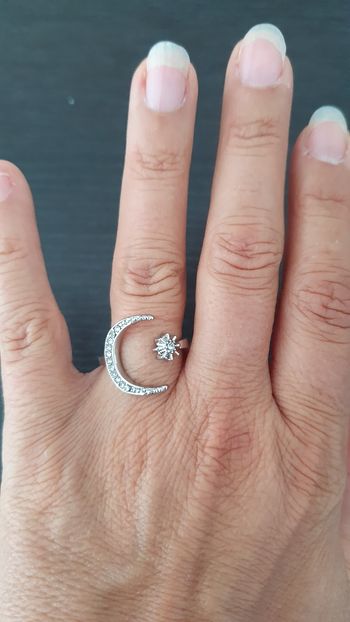 Bague étoile et lune