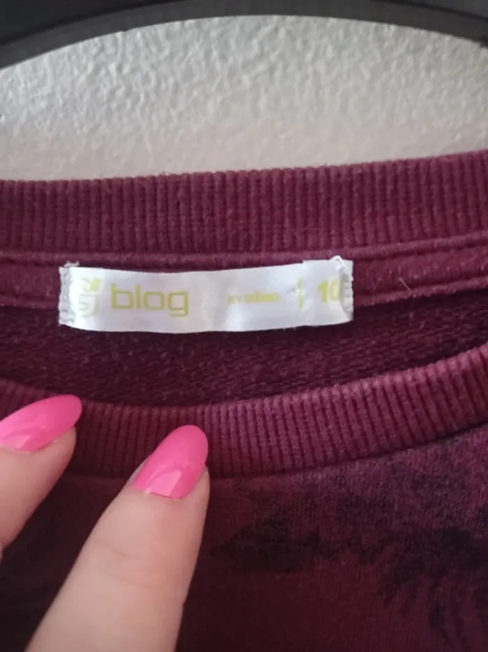 Pull bordeaux avec motif pour fille - photo numéro 3