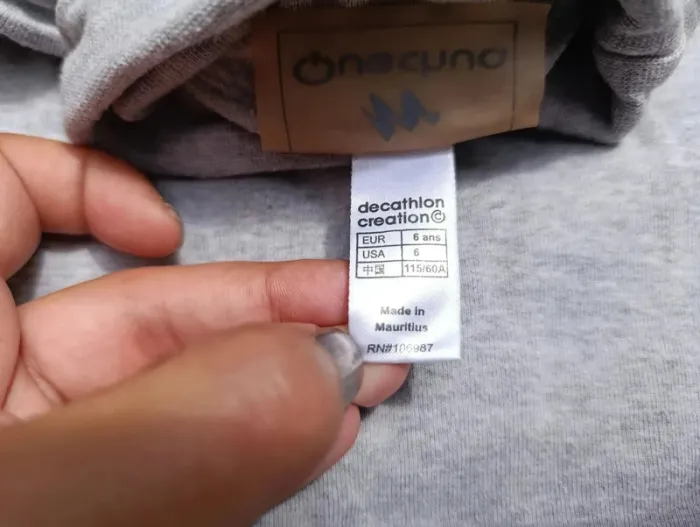 Sous pull / T-shirt manches longues avec col gris Quechua 6 ans - photo numéro 5