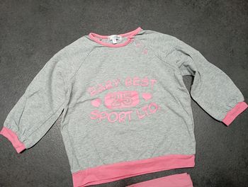 Pyjama coton Kitchoun rose gris coeur