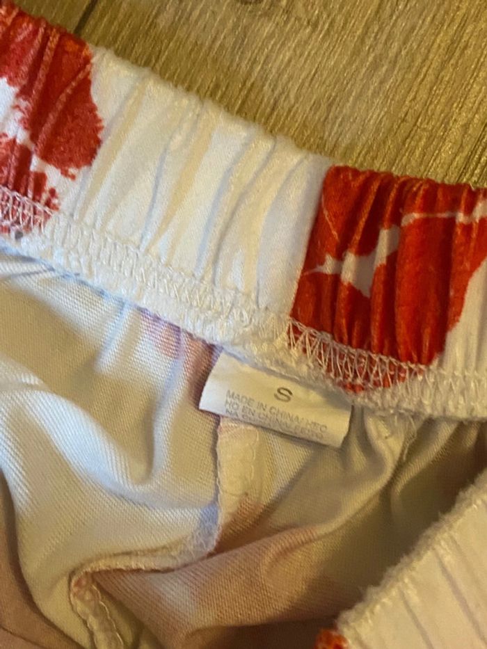 pantalon de pyjama large. À dessins bisous rouge et rose. - photo numéro 7