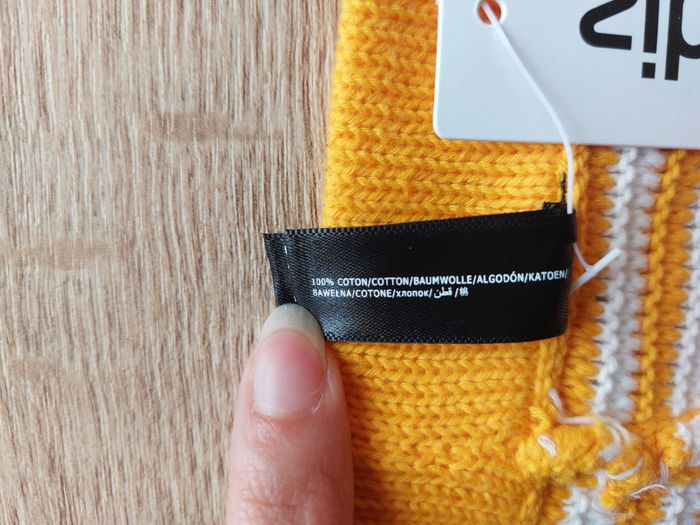 Short Undiz maille rayures jaune blanc bordeaux taille L - photo numéro 5