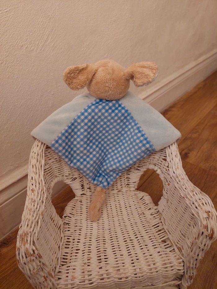 Doudou plat chien vichy bleu Keel Toys - photo numéro 3