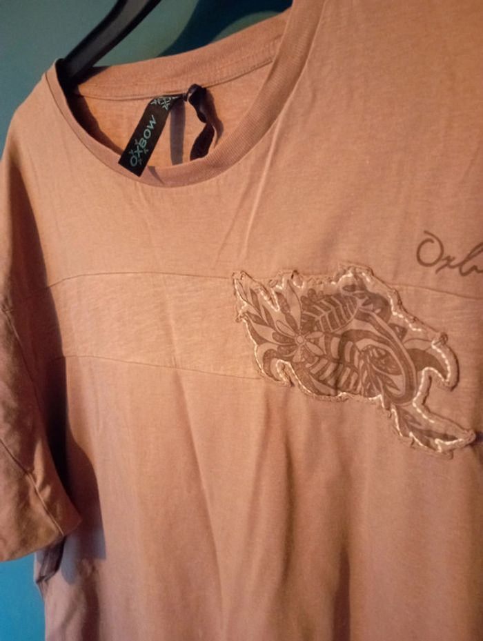 Tee shirt homme Oxbow coton  marron clair - photo numéro 4