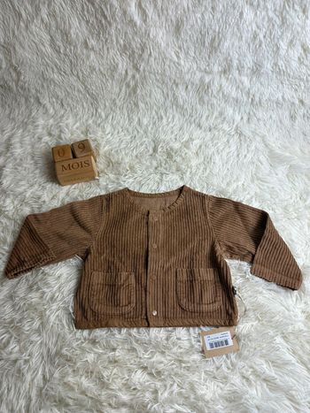 Veste velours poudre organic taille 9 mois