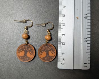 Boucles d'oreilles arbre de vie en cuir