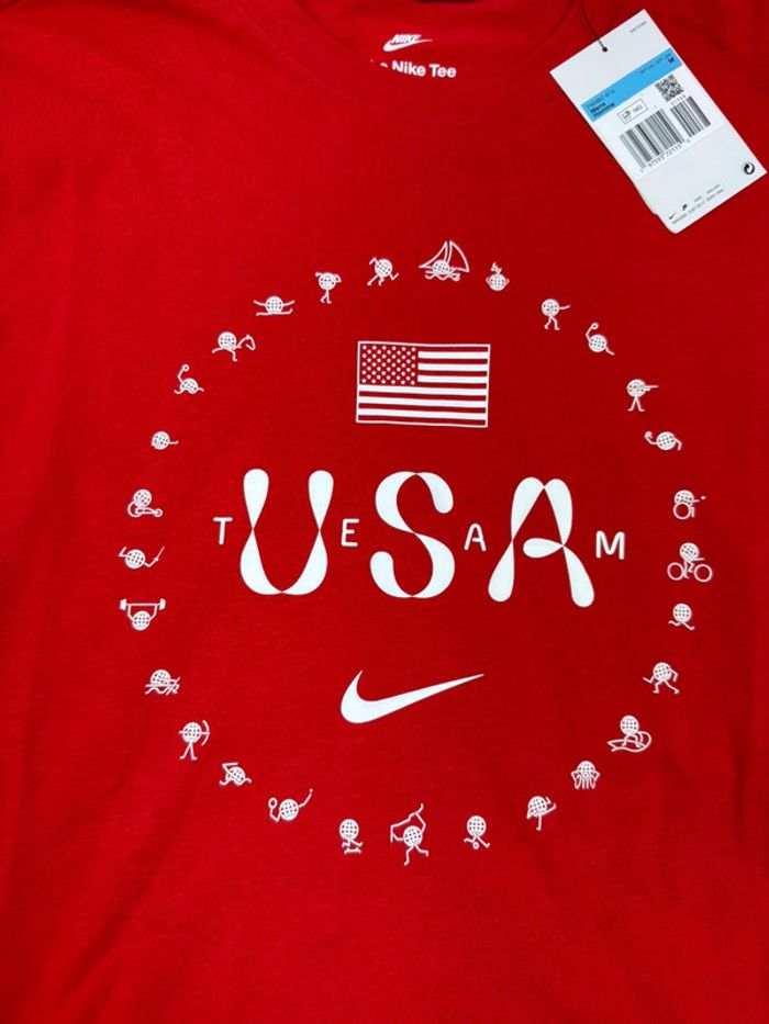 T-shirt Nike Team USA Jo 2024 Rouge Neuf Taille M - photo numéro 4