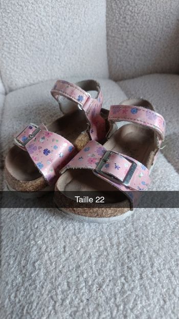 Sandale semelle liège motif fleuri taille 22 Chaussea