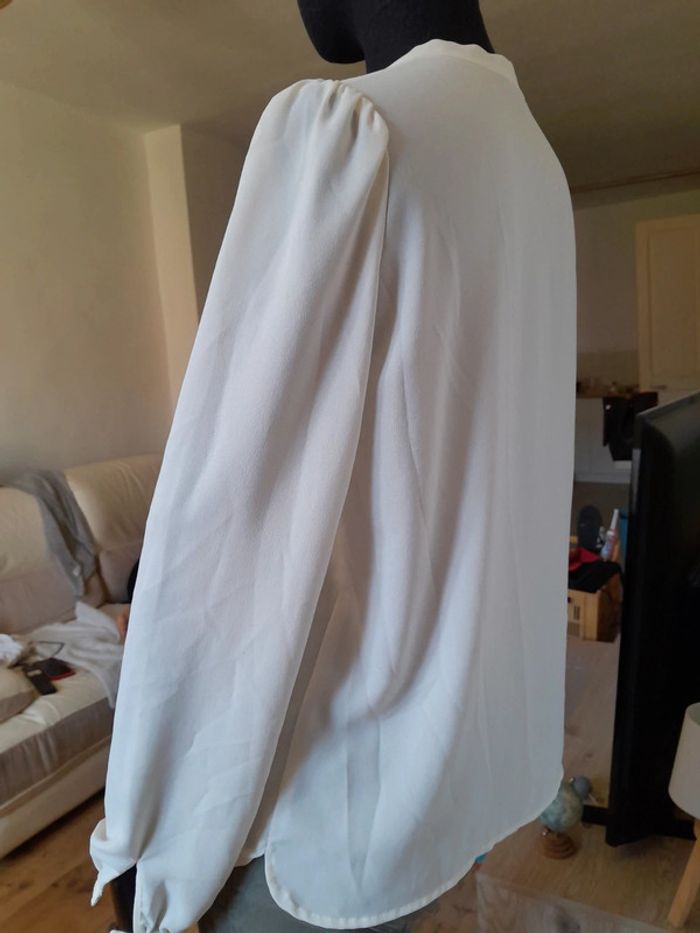 Blouse blanche manches longues avec noeud T36 - photo numéro 7