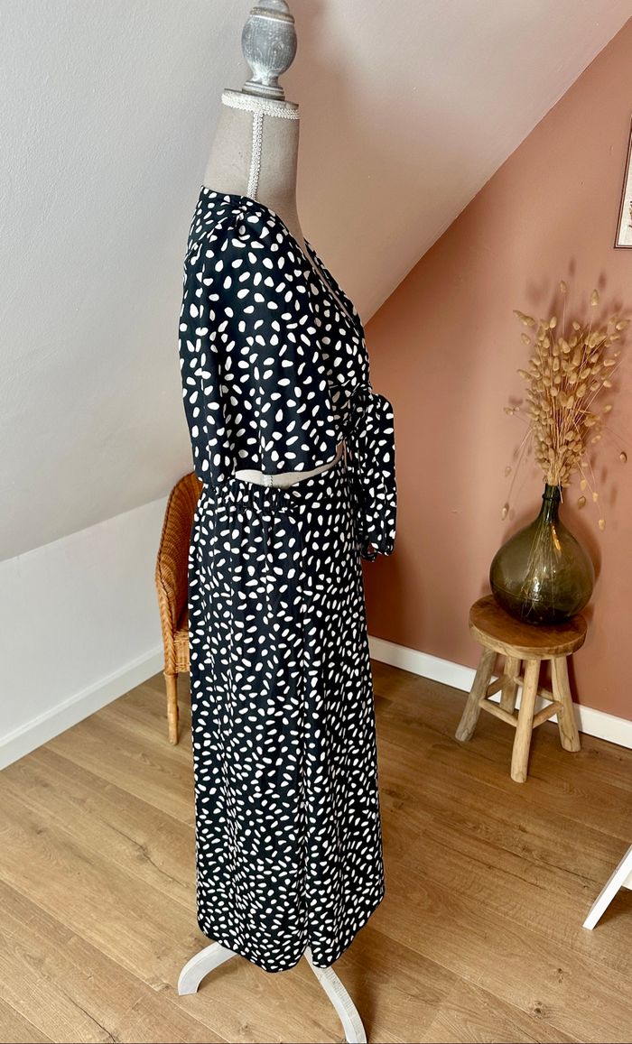 💜 Ensemble boléro & jupe blanc & noir à pois shein taille S 💜 - photo numéro 5