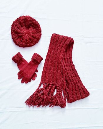 🧣Ensemble tricot en grosse maille - Bordeaux - Camaïeu🧣